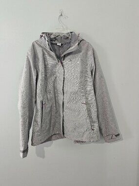 Decathlon Quechua 2XL Gray Hooded Hiking Jacket Windbreaker Waterproof Shell